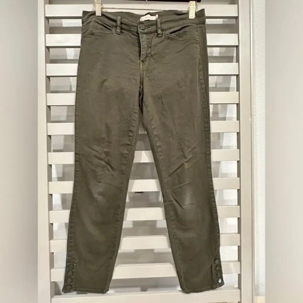 Tory Burch Green Mid-Rise Skinny‎ Leg Jeans